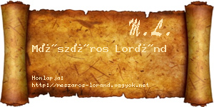 Mészáros Loránd névjegykártya