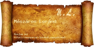 Mészáros Loránd névjegykártya