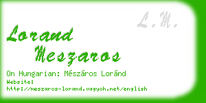 lorand meszaros business card