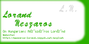 lorand meszaros business card